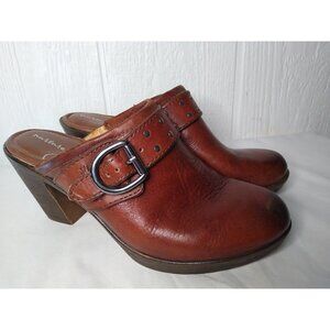 Nurture Prairie Clog Heels Women's 9 M Shoes Brown Leather Mules Metal Studs y2k